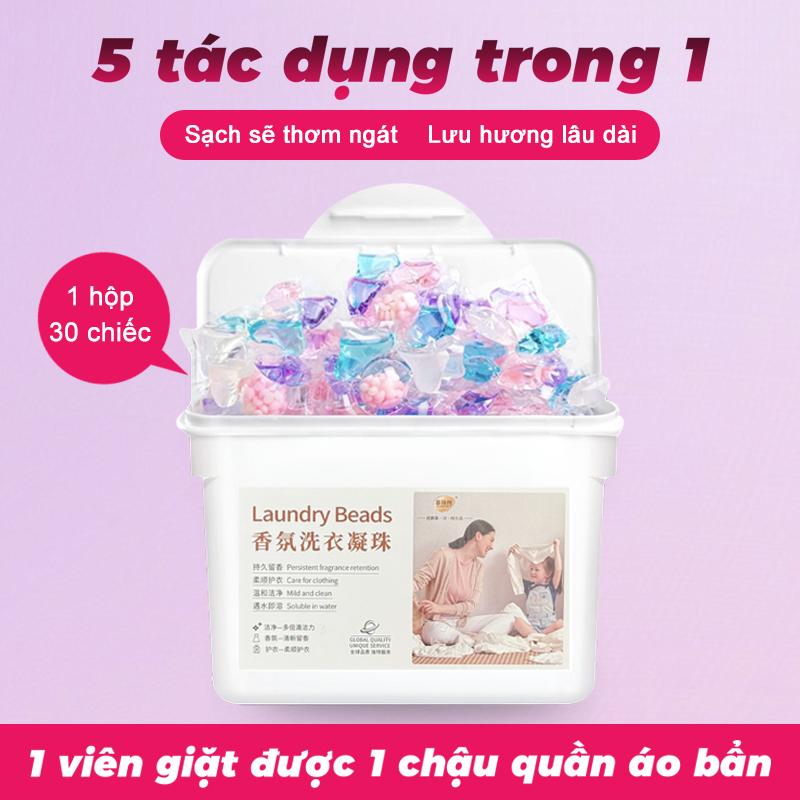 【Mua 1 tặng 1】Hạt Giặt 5 Trong 1, 1 Hộp 30 Viên, Công Nghệ Mới, Giặt Mạnh, Hương Thơm Lâu Dài, Giặt 5 Lần 0