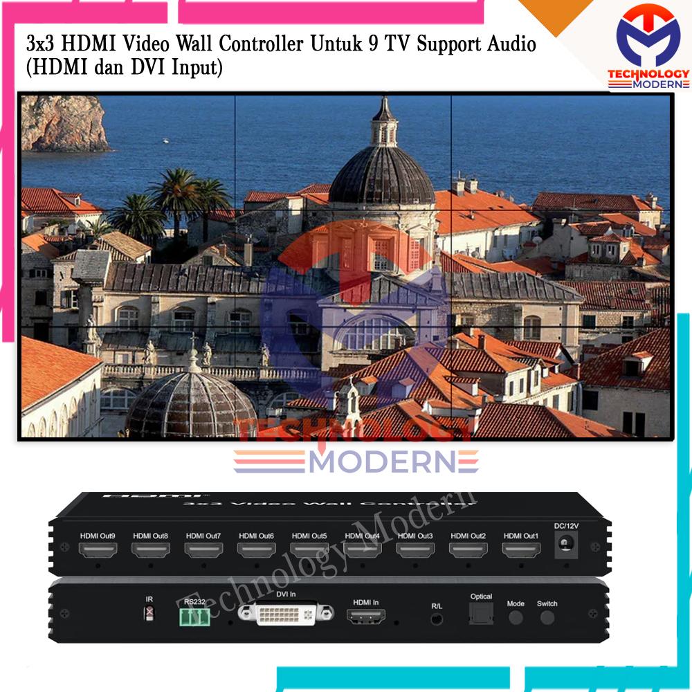 Video Wall Controller 3x3 For 9 TV (Big Screen) Support Rotate 180º