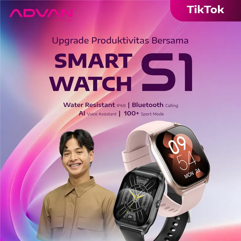[Exclusive Yuka] ADVAN Smartwatch S1 AI Voice Assistant IPS Display 2.01" Touchscreen Waterproof IP68 Bluetooth Call Health Monitoring 0