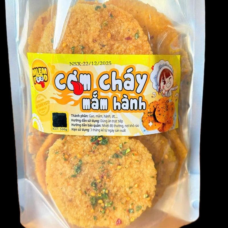  Túi 500g CƠM CHÁY MẮM HÀNH   Ít bể   THƠM NGON ĐẬM VỊ HÀNH ỚT TƯƠI Snack Ăn Vặt 