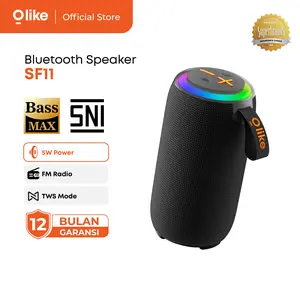 [BEST SELLING] Olike Speaker Bluetooth SF11 | Bass 5W | LED Light | HD Audio Stereo Bass Max | Radio FM | IPX4 Waterproof | 8 Jam Playtime | Bluetooth 5.3 | 1800mAh Baterai 3 Jam | Desain Compact Stylish | Garansi 1 Tahun