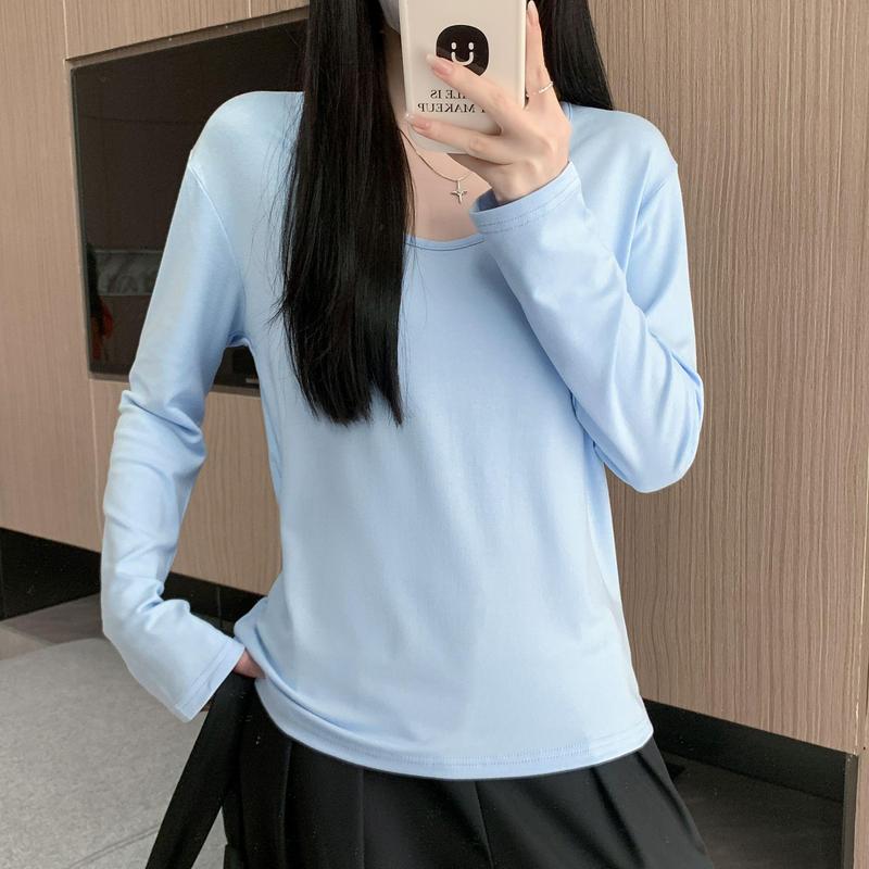Product Introduction of Women's Oversized V-Neck Long Sleeve T-Shirt Stretchy Loose Fit Casual Top Lazy Chic Style Slimming T-Shirt 15