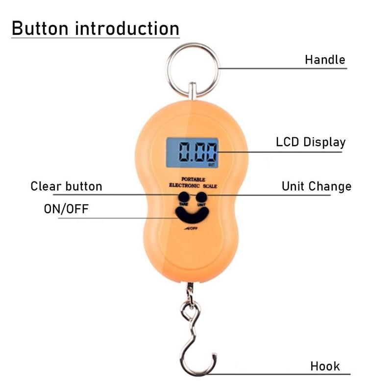 Portable Universal LCD Display Baggage Weight Scales Fishing Scale Suitcase Luggage Scale Travel Digital Hanging Scales Multifunction Scales Electronic Scale 0