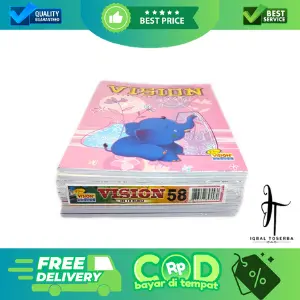 BUKU TULIS VISION 58 LEMBAR SATU PAK ISI 10 PCS / Paper ukuran quarto Stationery 1