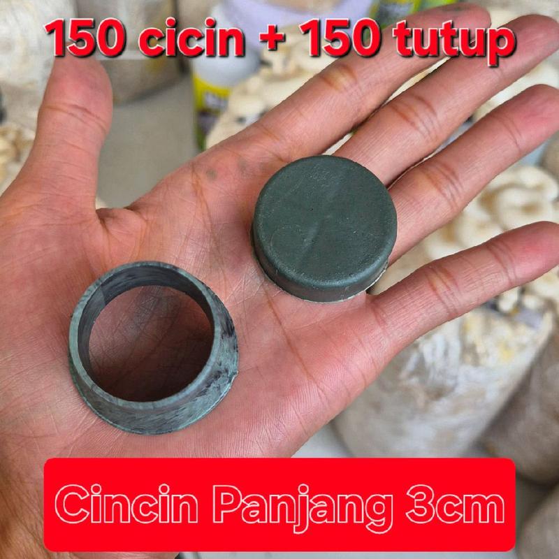 Paket 1kg isi 150 cincin + 150 Tutup Media Baglog jamur 1