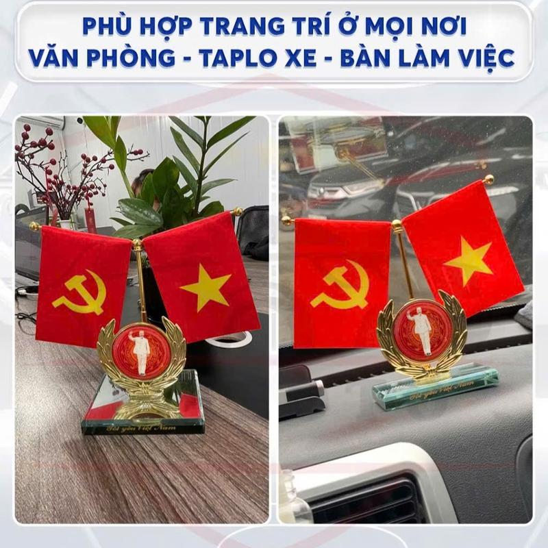 CỜ TỔ QUỐC, CỜ ĐẢNG TÔI YÊU VIỆT NAM. Vật phẩm trang trí taplo xe ô tô, bàn làm việc, góc tủ trưng bày và làm quà tặng 9
