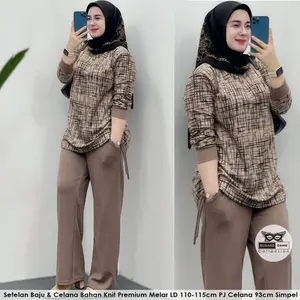 Setelan Knit Kekinian Mimi Set LD 110cm PJ Celana 95cm Simpel Modis