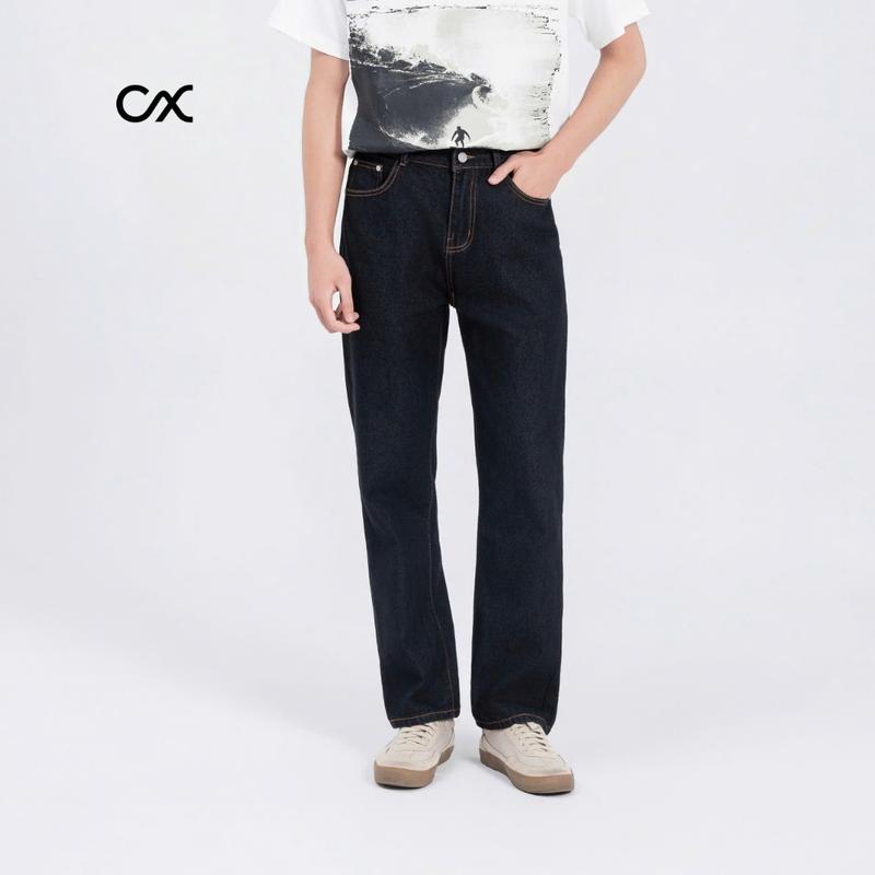 Quần jean nam ống đứng CIXEN RAW BLACK D01 cạp cao Straght fit chất jean raw cao cấp D01