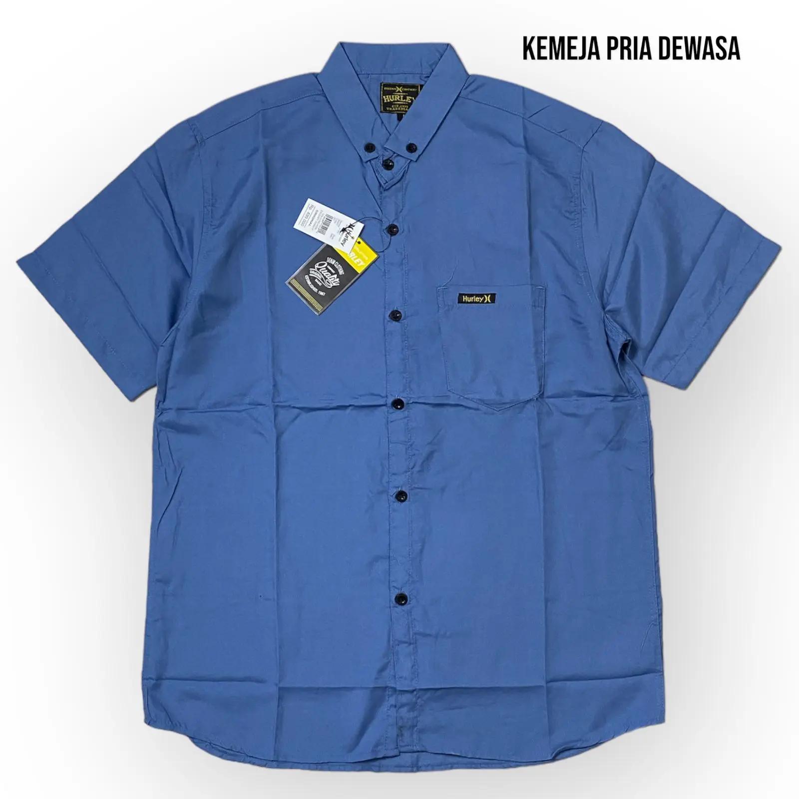 KEMEJA PRIA WARNA DENIM KEMEJA POLOS PENDEK