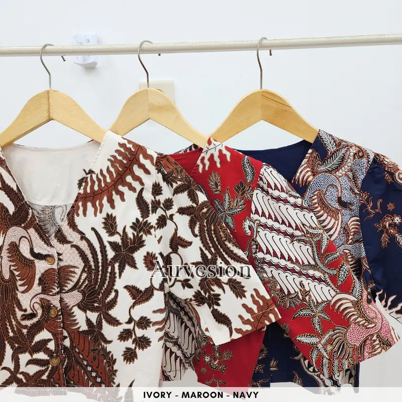 6243 Rana V-Neck Batik One Set Rok Setelan Rok Batik Wanita 5