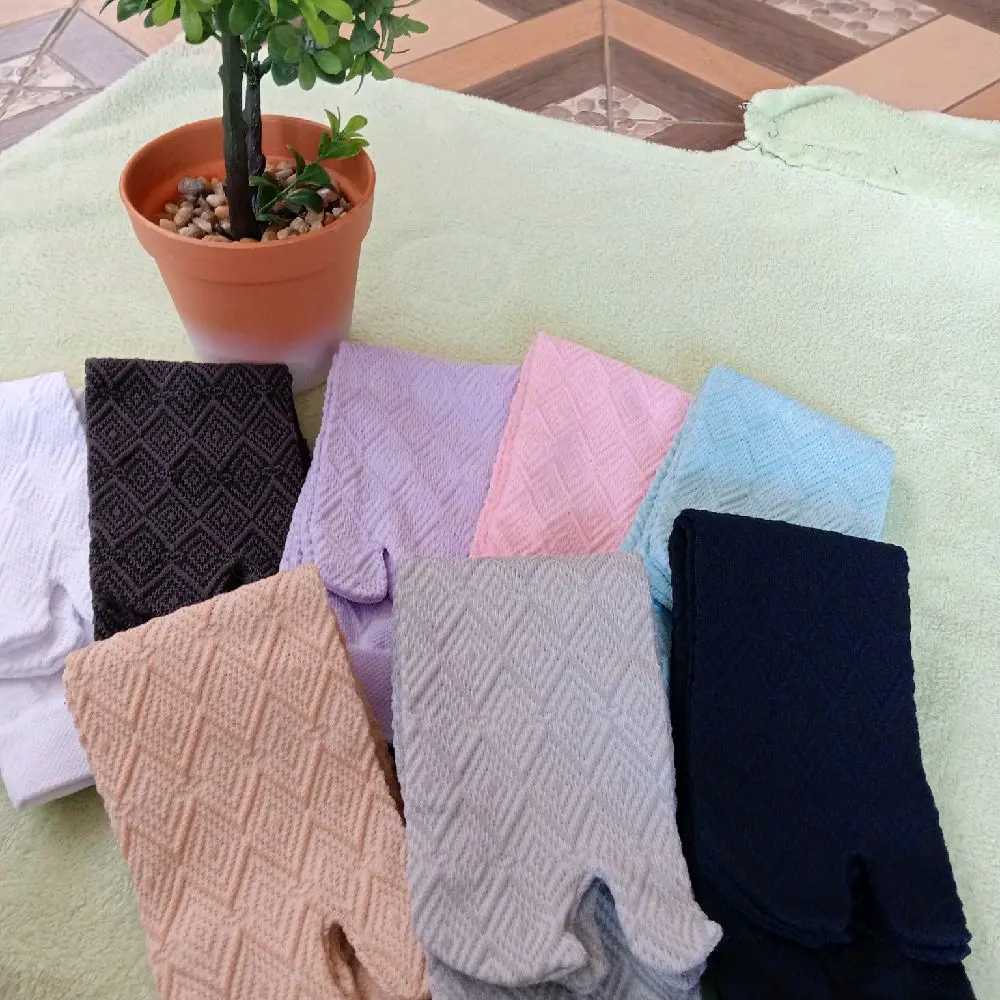 3 pasang kaos kaki jempol embos motif timbul wanita dewasa Panjang Muslim