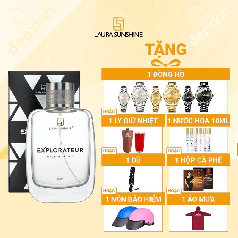 [TẶNG QUÀ] Nước hoa Nam Laura Sunshine #04 Explorateur 100ml - Độc đáo, Trẻ trung, Năng động