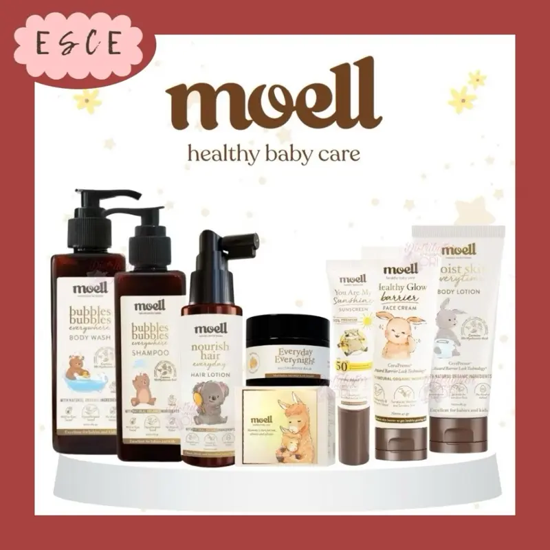 ESCE MOELL Healthy Skincare BABY Natural Organic Hair Lotion Shampoo Body Wash Face Cream Sunscreen Balm 0