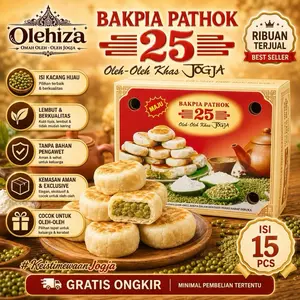 Bakpia Jogja Pathok 25 Murah – Isi 15 Free Vakum – Oleh Oleh Jogja – Tahan Lama – Fresh Harian