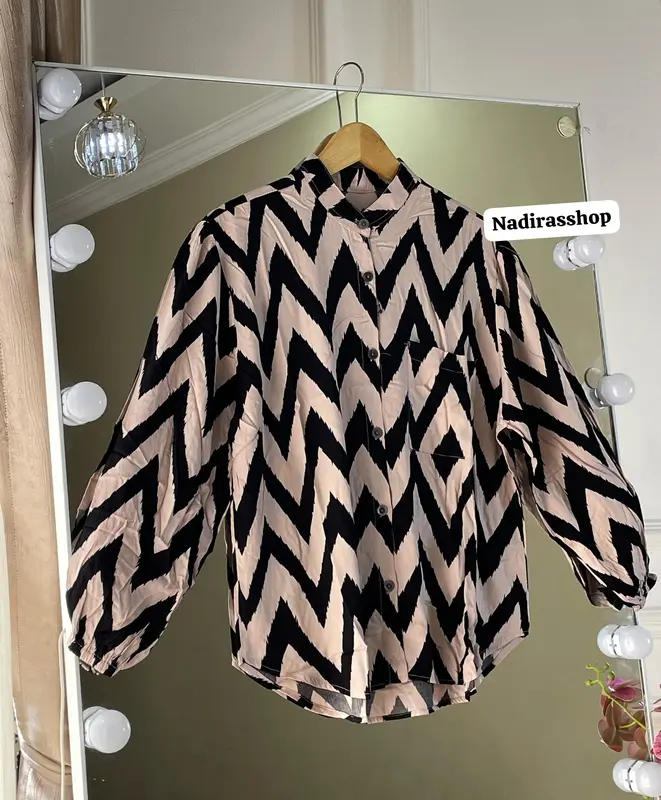 Kirani Kemeja Salur Rayon Premium/Atasan Wanita Salur Terbaru 2025 1
