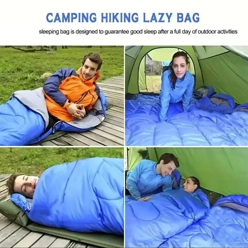 Portable Outdoor Sleeping Bag, Lightweight & Warm Sleeping Bag, Comfortable Sleeping Bag for Hiking, Team Travel, Climbing, Off-road, Self-driving 4