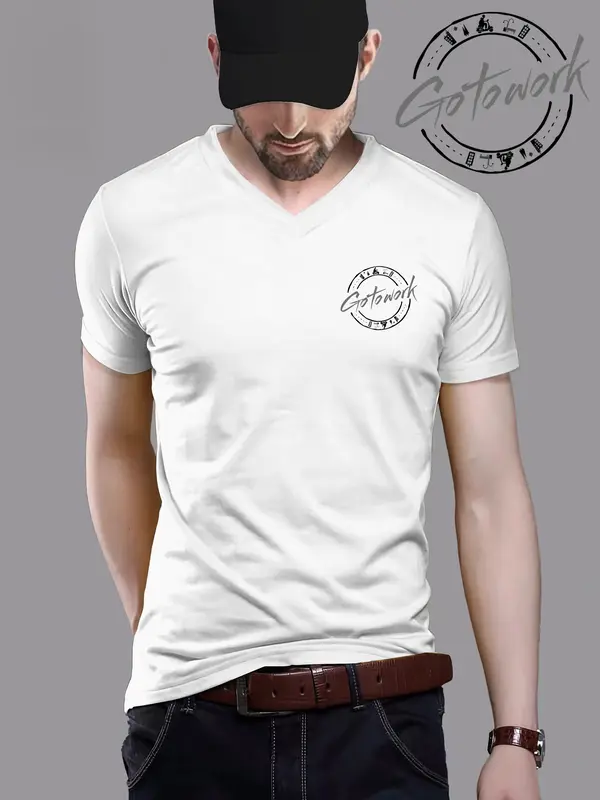 Kaos GO TO WORK Oblong Lengan Pendek Pria Wanita Dewasa  sablon DTF Polyflex V-Neck - Ukuran L, XL, XXL - Distro Sablon Cowok Baju Atasan Unisex Motif Keren Hitam 7