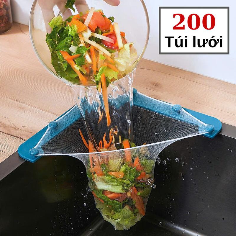 Lọc rác bồn rửa chén túi lưới lọc thức ăn thừa khung nhựa dễ dàng lắp đặt bằng miếng dán tiện ích dụng cụ nhà bếp túi rác gắn bồn rửa chén phụ kiện đồ đạc nhà bếp