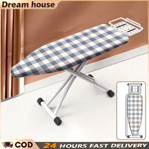 COD DREAMHOUSE Meja Setrika Lipat 36 Inci Adjustable 4 Tingkat - Meja Gosok Berdiri Kaki Besi Kuat Minimalis - Abu-Abu