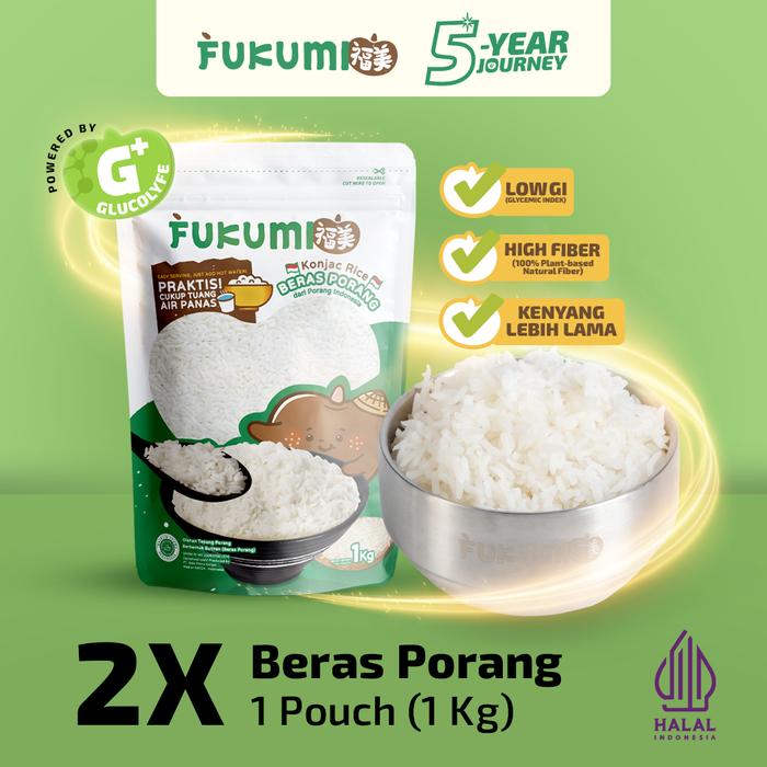 Gambar FUKUMI Beras Porang 2 Pouch (@1 KG) - Konjac Rice Shirataki dari Fukumi Kota Administrasi Jakarta Selatan Tokopedia