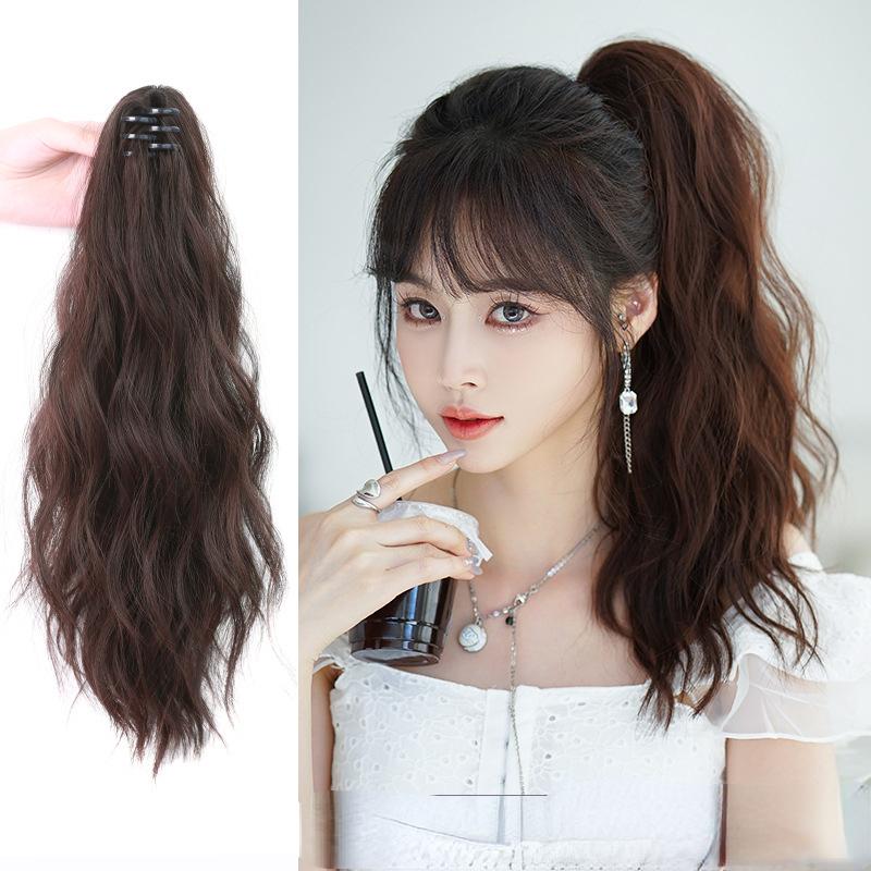 Fashion Grab Clip Wigs Hair invisible Ponytail Head Extension Waterfall Synthetic Long wig 5
