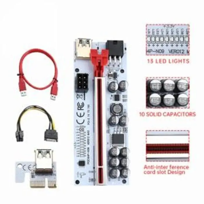 USB HOSE PCI-E 1-16X RISER EXTENDER CARD 10 IC Ver.012