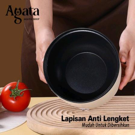 Rice Cooker Mini 1.5 Liter Krem Dan Coklat Penanak Nasi Serbaguna Panci Listrik Elektrik Anti Lengket Pemanas 1