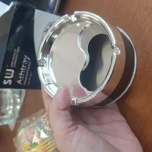 COSY Asbak Putar Tutup / Asbak  Portable Rotation Enclosed / Asbak Stainless Steel Tebal Abu Biru