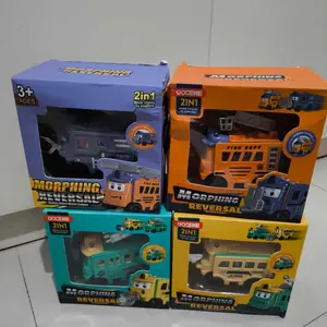 QQbaby Mobil Mainan Anak Serbaguna Bisa Berubah Bentuk, Mobil Flip Transformasi Bulldozer & Roller, Mobil Tarik Mundur.