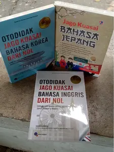 paket 3 buku otodidak bahasa inggris, korea dan jepang