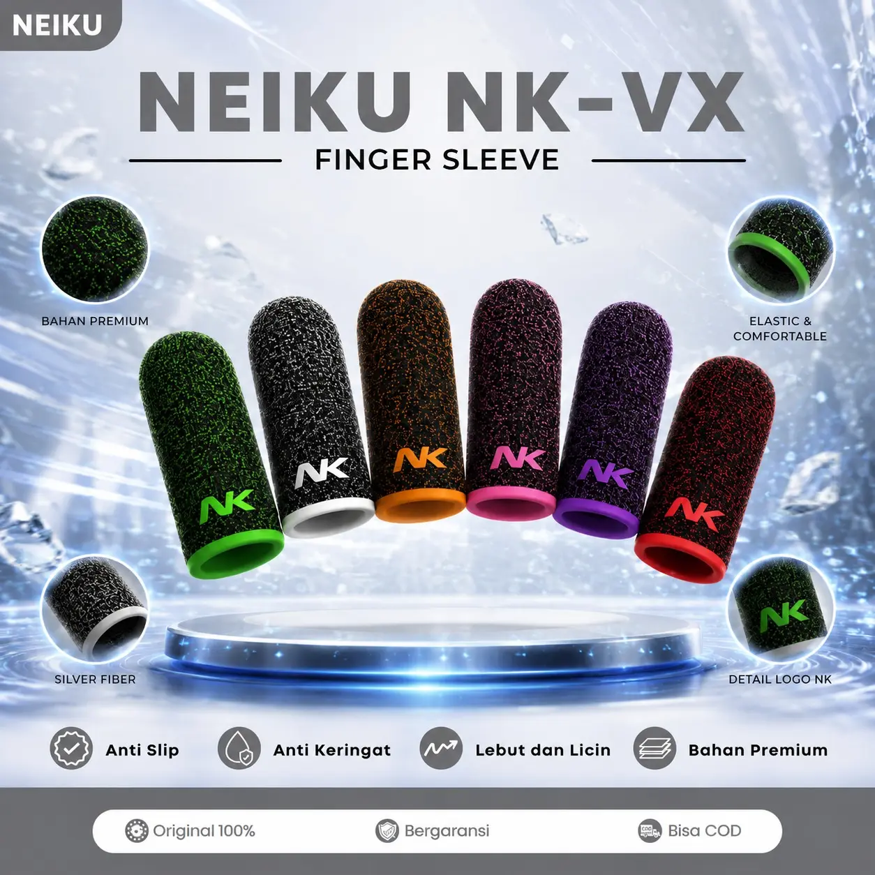 NEIKU NK-VX Sarung Jempol Gaming Anti Slip Breathable Thumb Sleeve HP Mobile Game