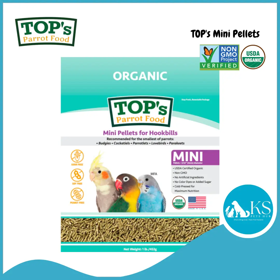 [ 1lb ] TOP's Mini Pellets for Hookbills Parrot Bird Food Diet