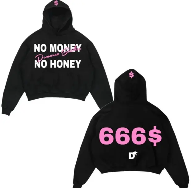 NO MONEY NO HONEY DEMUREZ BOXY HOODIE 330-350 GSM FULL COTTON