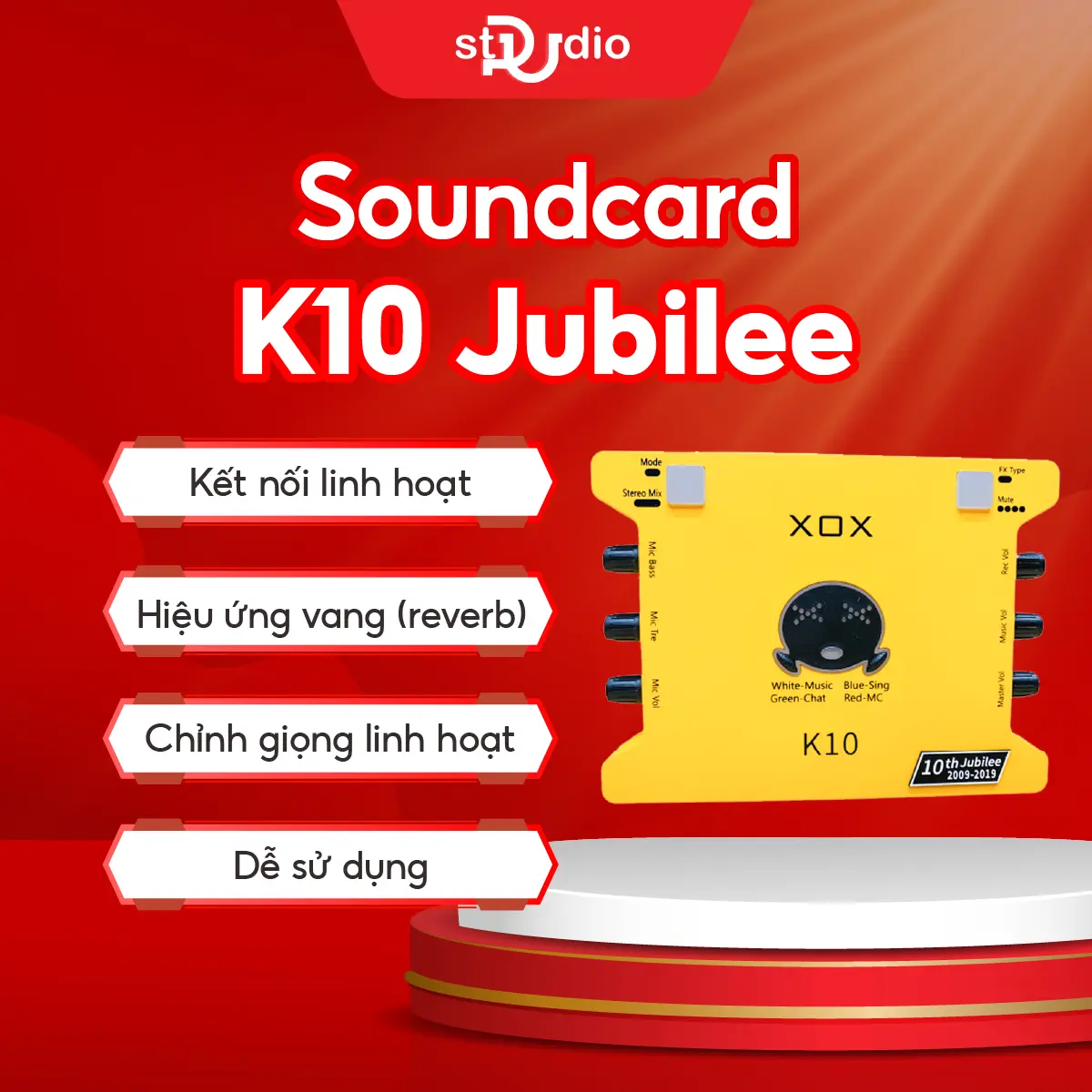 Sound card XOX K10 Jubilee - Sound card livestream - TikTok Shop 