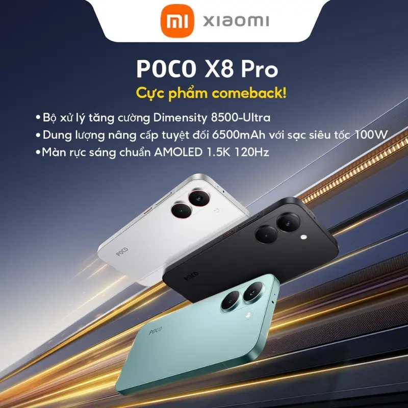 Điện thoại XIAOMI POCO X8 Pro 8+256GB, 8+512GB | Màn 6.59" 1,5K 120Hz - Bảo Hành 18 Tháng | BigBuy360 - bigbuy360.vn Điện thoại XIAOMI POCO X8 Pro 8+256GB, 8+512GB | Màn 6.59" 1,5K 120Hz - Bảo Hành 18 Tháng | BigBuy360 - bigbuy360.vn