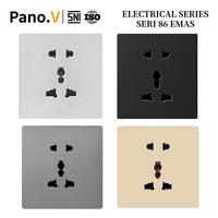 Gambar PanoV  Saklar Lampu Dinding Tipe 86 Lampu Modern Universal Soket Titik Colokan dengan USB Outlet Elektrik Kotak Tembaga - 1 Gong 1 Way - hitam /10010-2 dari PANOV Official Store Kab. Tangerang 1 Tokopedia