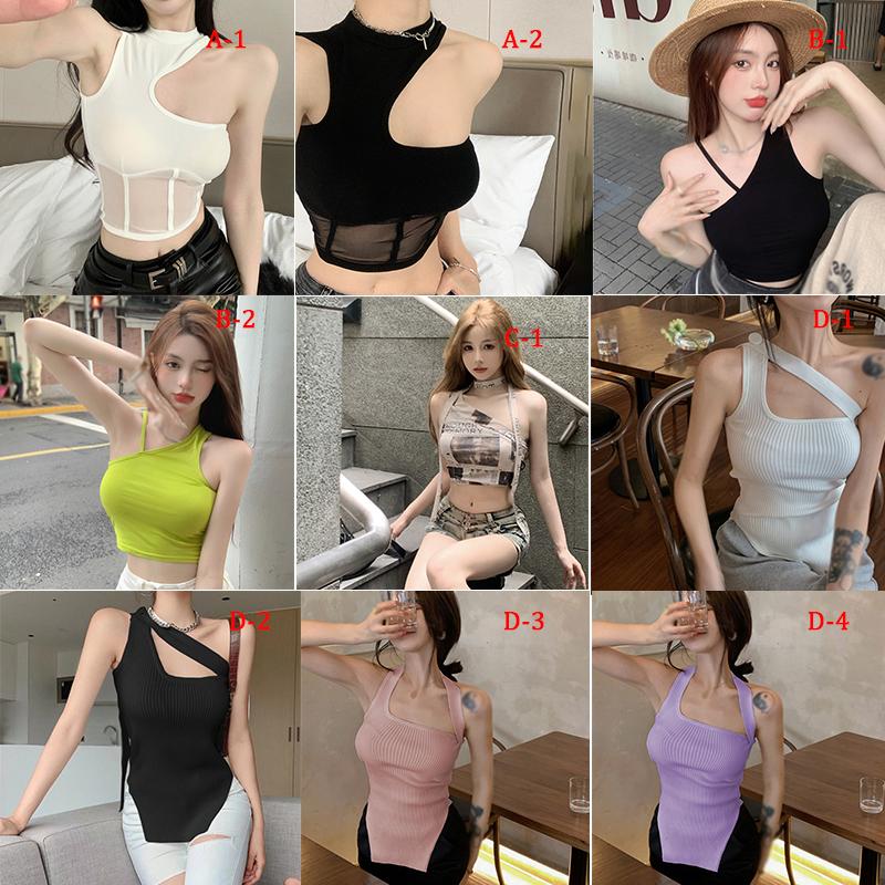 Áo Ba Lỗ Cho Nữ, Cổ Yếm Cổ, Khâu Lưới, Dây Đeo Vai Chéo, Phong Cách Cổ Điển Nữ Tính Thời Trang Mùa Hè, Gợi Cảm, Thích Hợp Cho Kỳ Nghỉ, Áo Hai Dây Có Dây Đeo 1