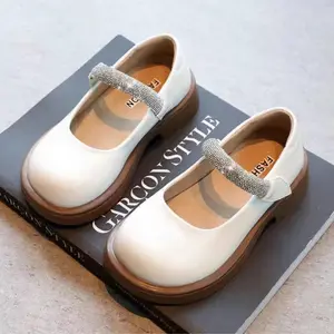 BFS - SANDAL SEPATU ANAK PEREMPUAN SLIP ON MODEL LOAFERS KOREAN STYLE UJUNG BUNDAR TALI PAYET AS 206