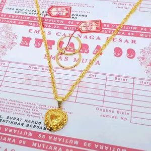 KALUNG LIONTIN LOVE FREE ANTING EMAS MUDA DAPAT SURAT RESMI DARI TOKO PERHIASAN   Wanita Elegan 99