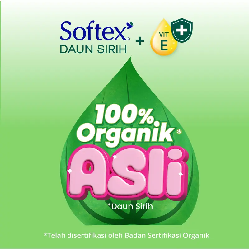 Pantyliner Softex Daun Sirih + Vitamin E Longer & Wider 30s x 2 Pack - Pantyliner Daun Sirih 4