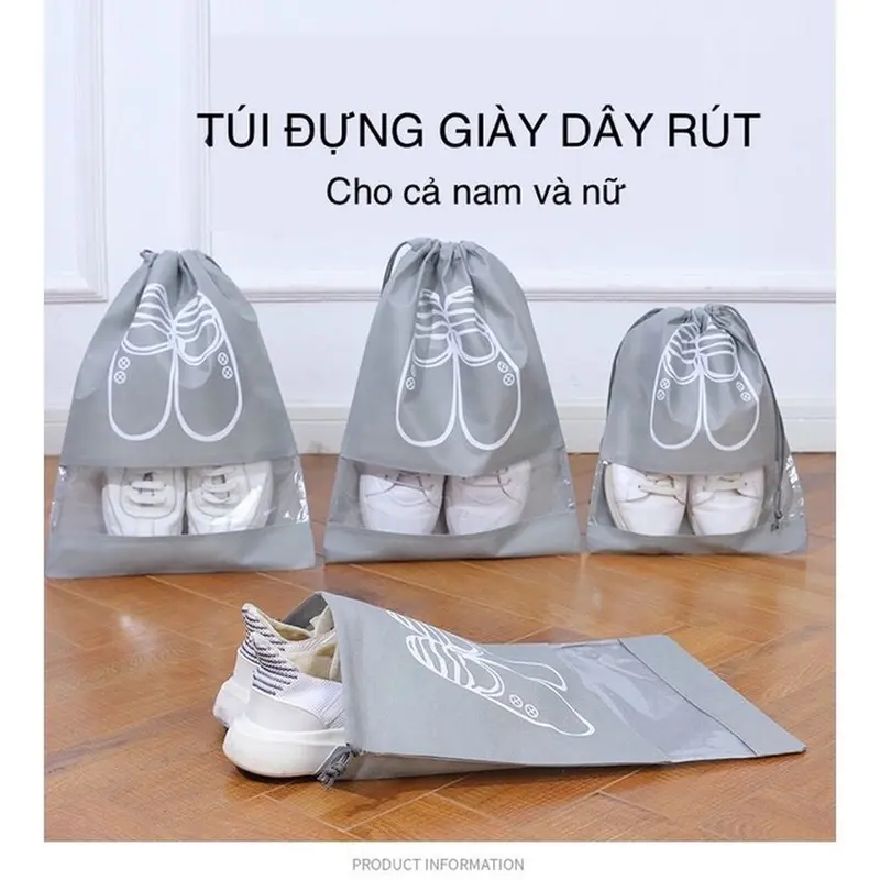 Túi đựng giày dép vải dù dây rút chống bụi ẩm mốc bỏ vali du lịch tiện lợi PK018 1