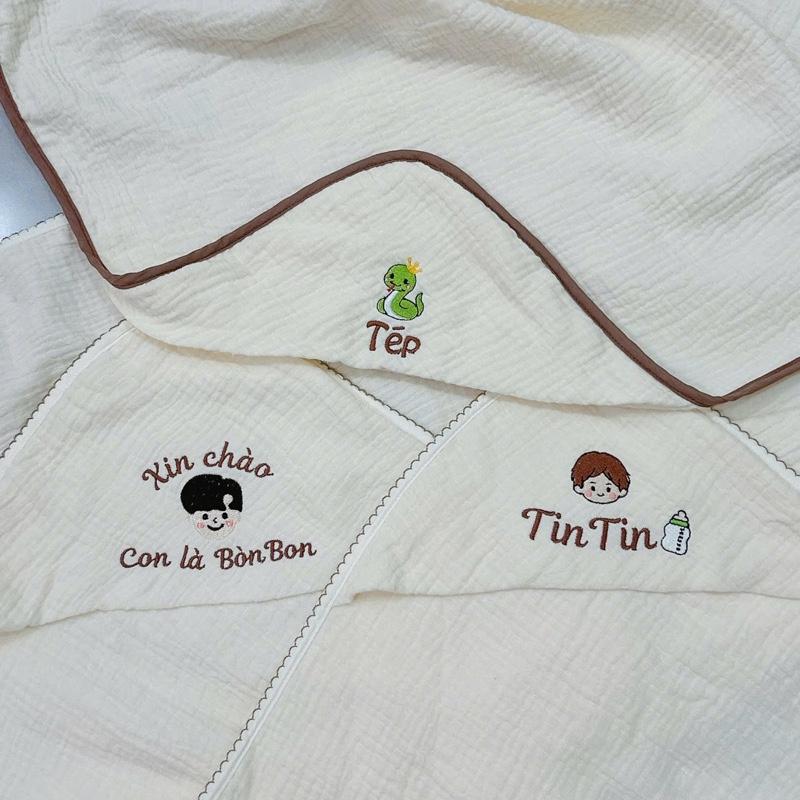 (Hàng Thêu) Ủ Choàng Xô Hàn Thêu Tên Kích thước 75x75cm Theo - TikTok ...