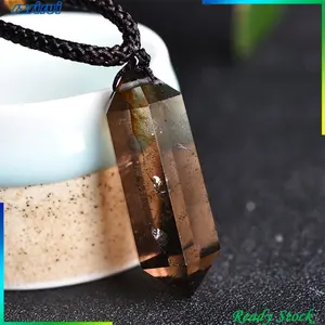 [Ready Stock] Crystal Pendant Hexagonal Prism Quartz Gemstone Necklace