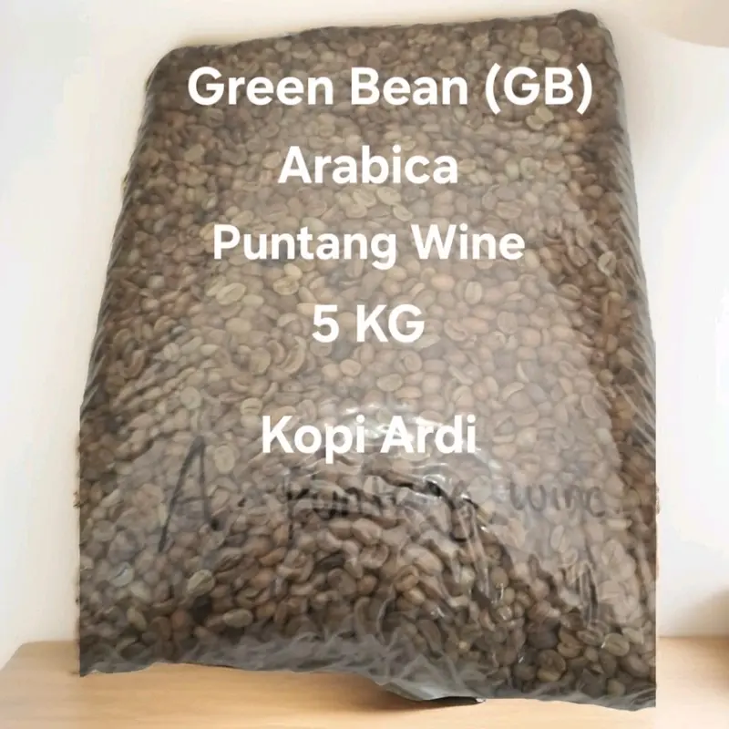 Biji Kopi Mentah/Green Bean (GB) Arabica Gunung Puntang Wine 1Kg Coffee Hitam Sweet Manis 0