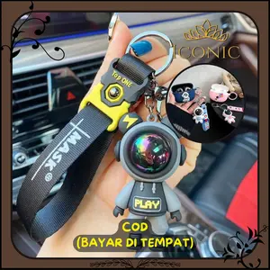 Iconic -Keychain Gantungan Kunci Astronot Aesthetic Premium Gantungan Motor Mobil Lain Lain Lucu
