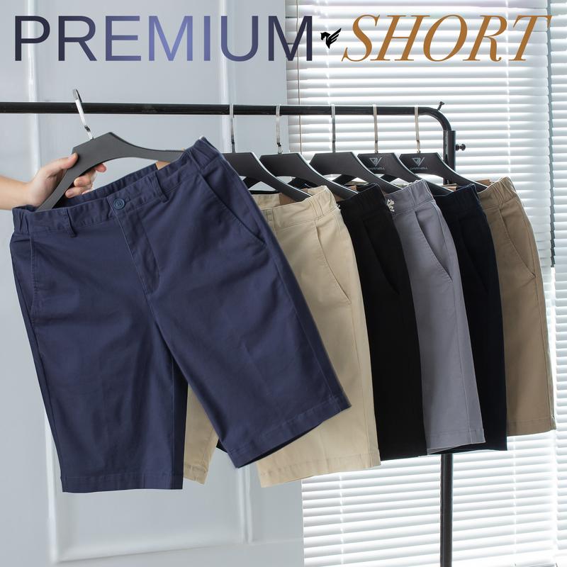   TOP SALES Quần short kaki nam TORANO vải dày dặn đứng phom cạp chun sườn Có Túi nhiều màu BK012 Menswear Đen 