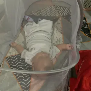FUTUREMED Kelambu Bayi Lipat Tenda Bayi Praktis Anti Nyamuk, Portable Anak Bayi Ranjang Kotak Tenda Jaring Bayi