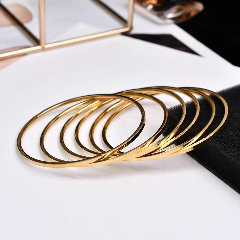Gelang Bangle Trending Motif Polosan Wanita Mewah Elegant Anti Karat Dan Luntur Perhiasan Bracelets