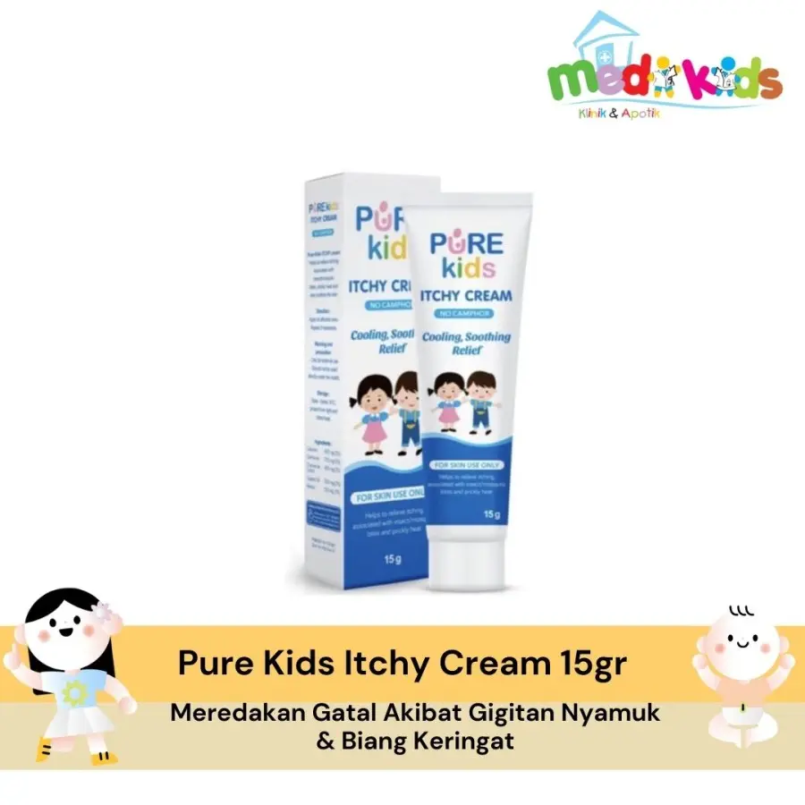 Pure Kids Itchy Cream 15gr Krim Gatal Biang Keringat 15 gram