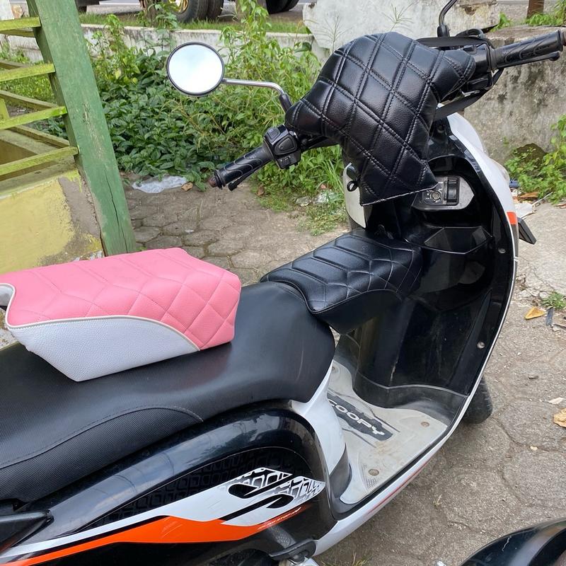 Jok boncengan + sandaran paket murah untuk motor matic dan bebek motif jahit timbul 7